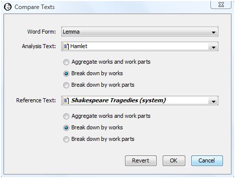 Compare texts dialog