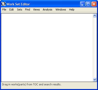 Empty work set editor window