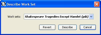 Describe work set dialog